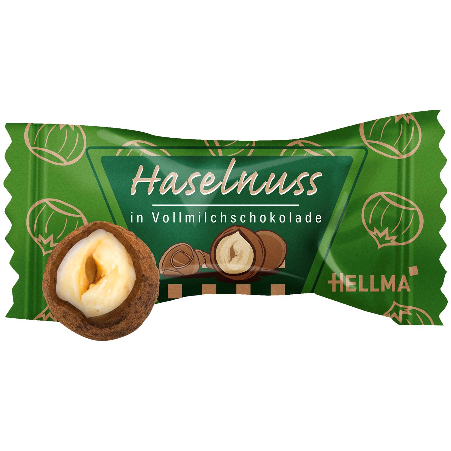 Hellma Haselnuss in Vollmilchschokolade 380er