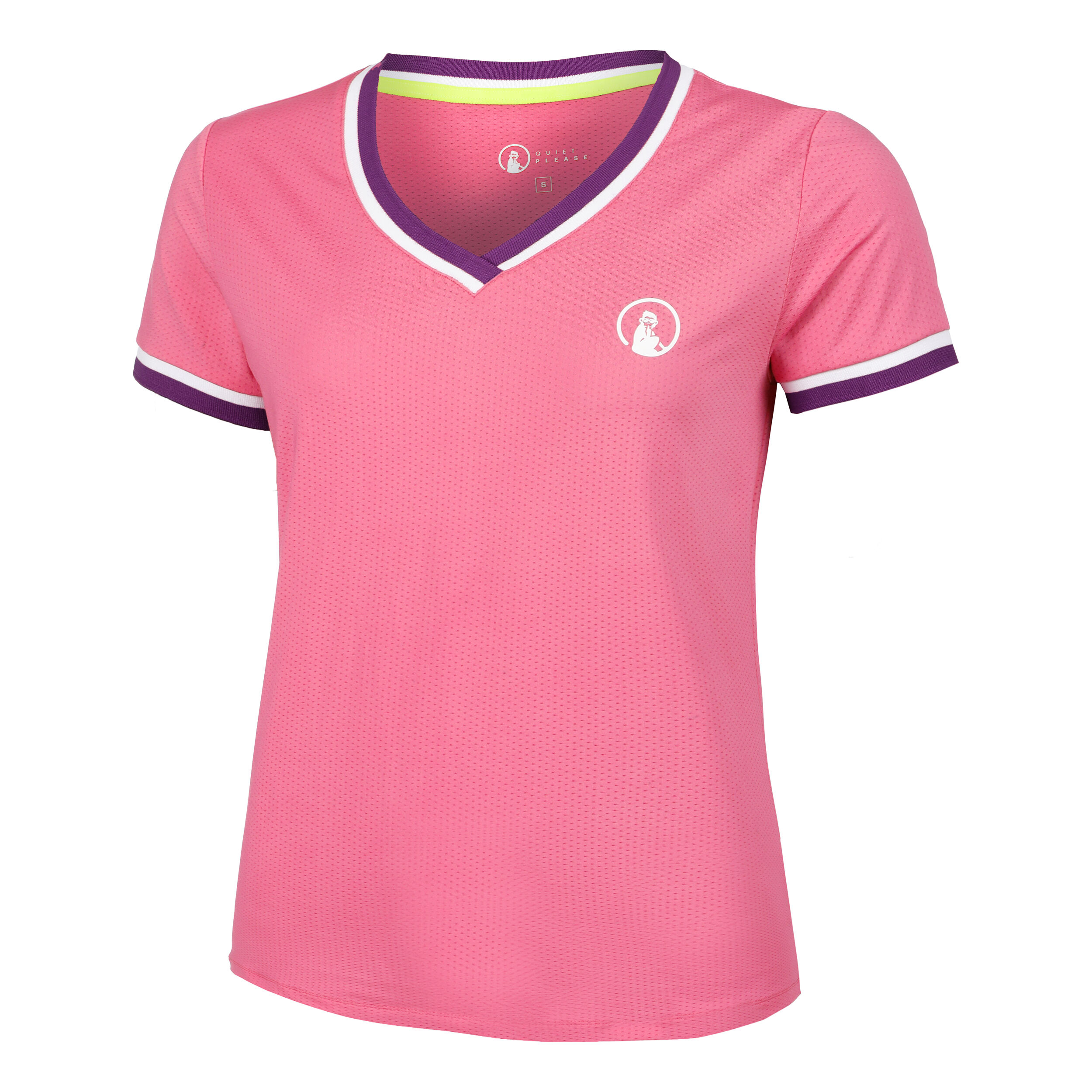 Flashy V-Neck T-Shirt Damen - Pink, Mehrfarbig