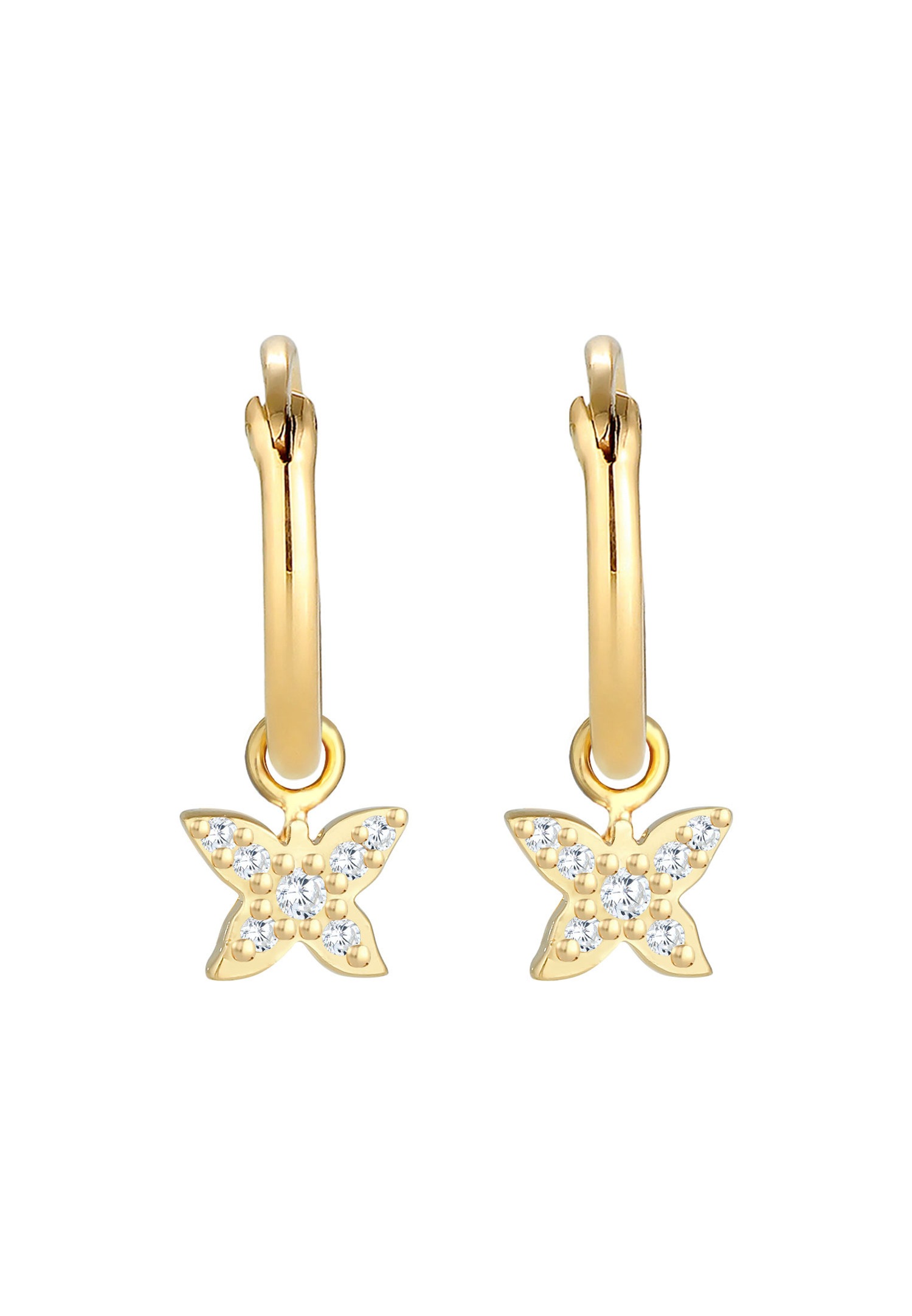 Pendentif papillon créole tendance d'été Elli avec cristaux de zircone en argent sterling 925 pour femme