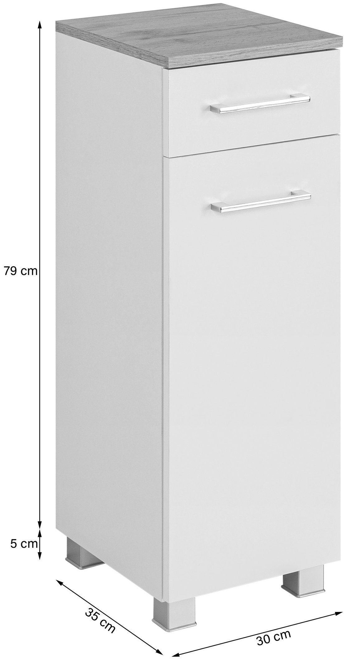 HELD MÖBEL Badmöbel-Set Avignon, (5-St), mit 3D-Spiegelschrank mit LED-Aufsatzleuchte