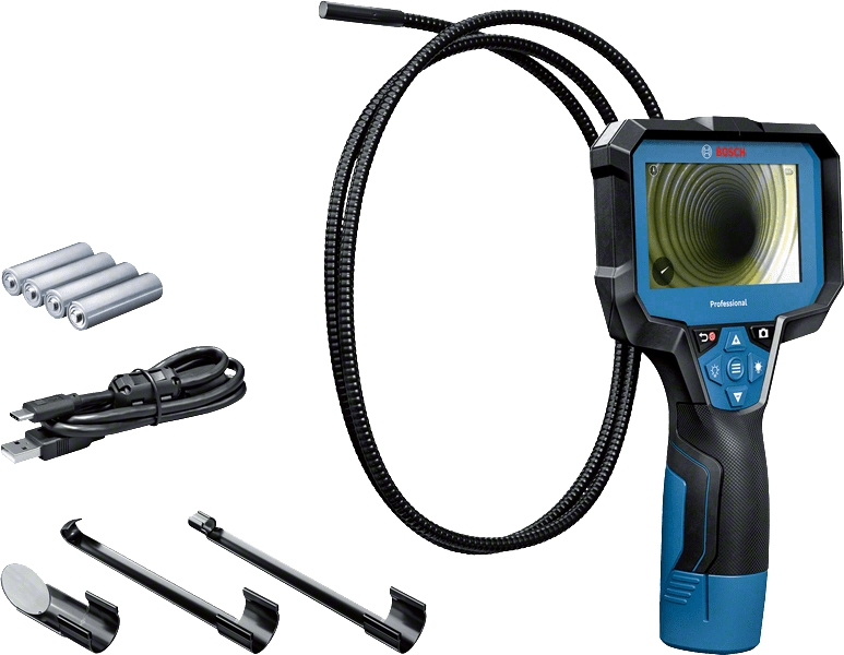 Kit caméra d'inspection Bosch Blue 0601241500 GIC 12V-4-23 C avec 4 piles AA LR6 1,5 V et câble USB