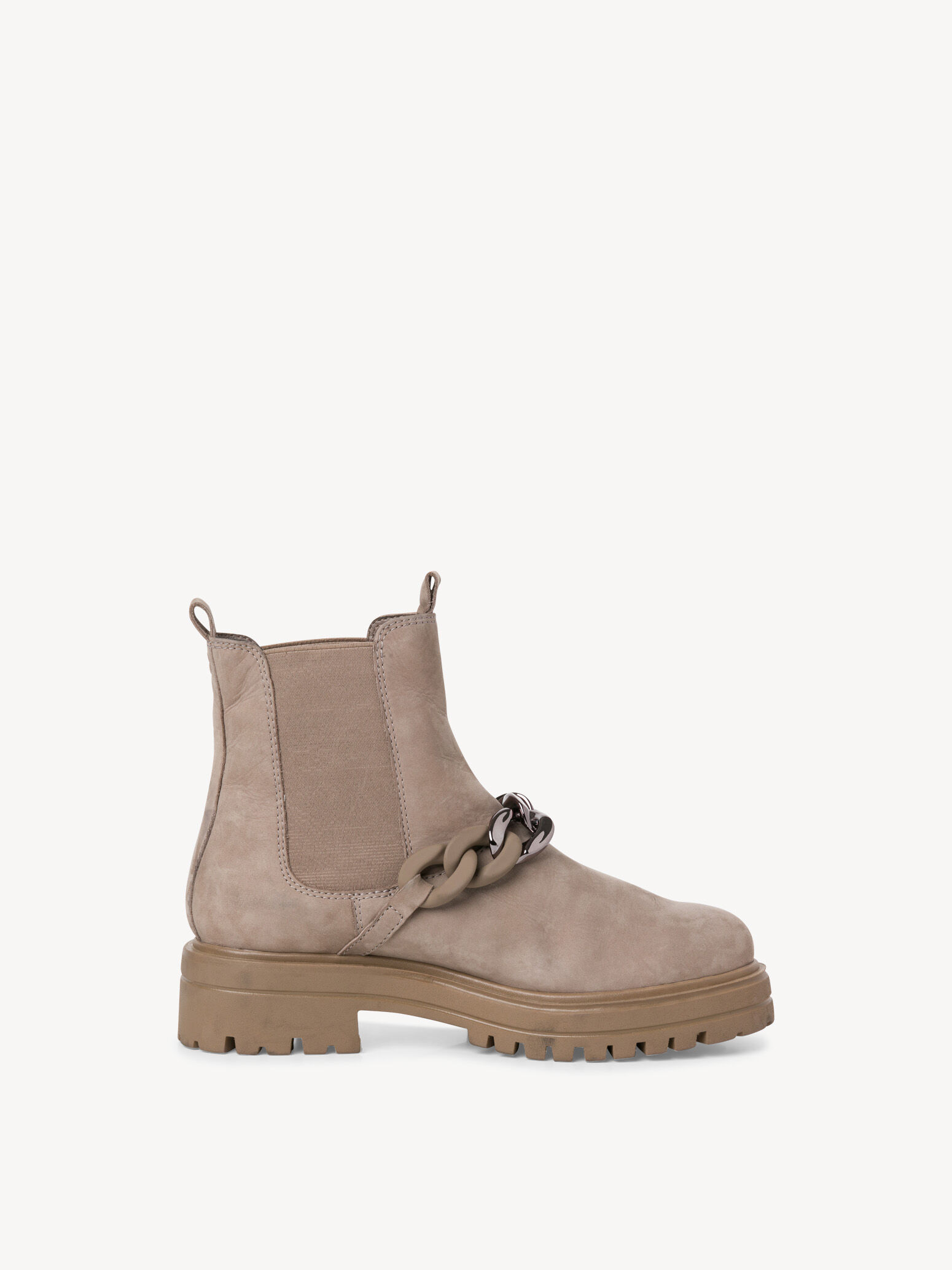 Bottine Chelsea en cuir - beige