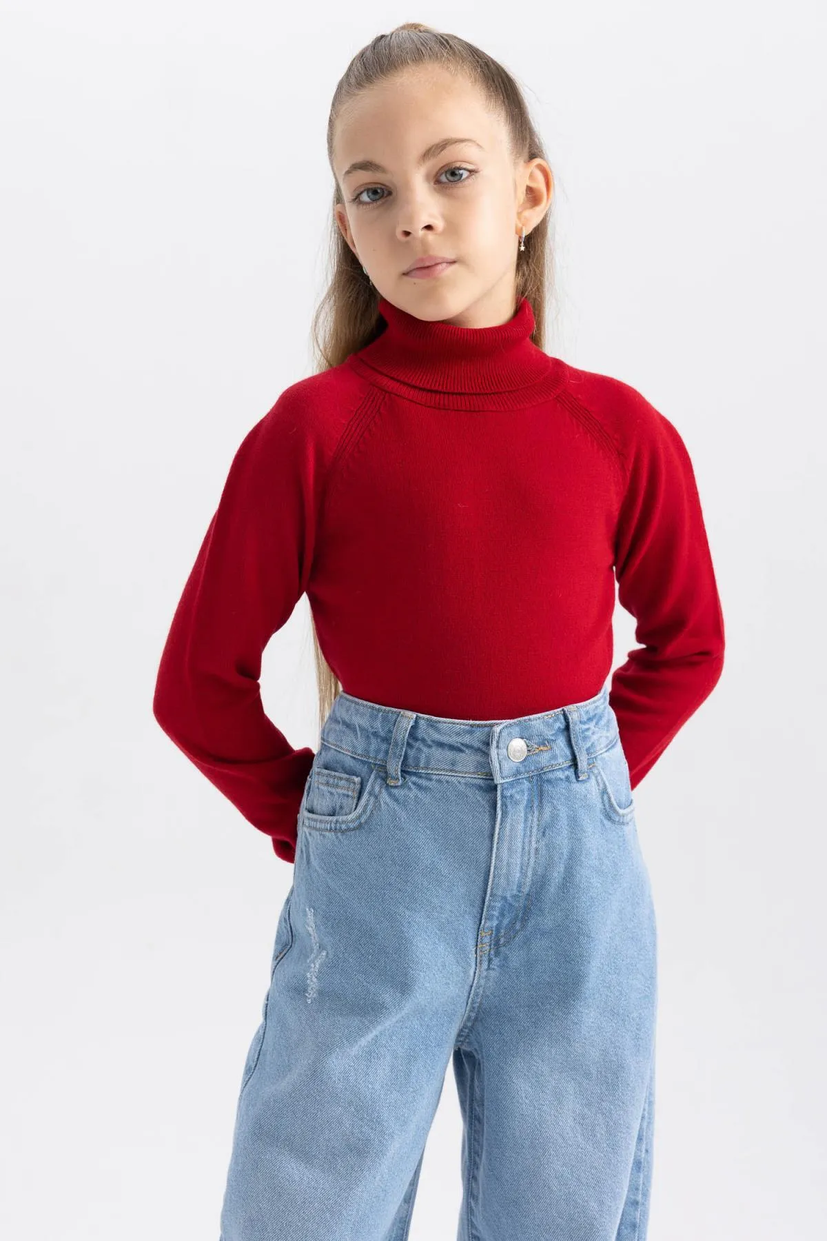 DeFacto  Roter Rollkragenpullover für Mädchen
