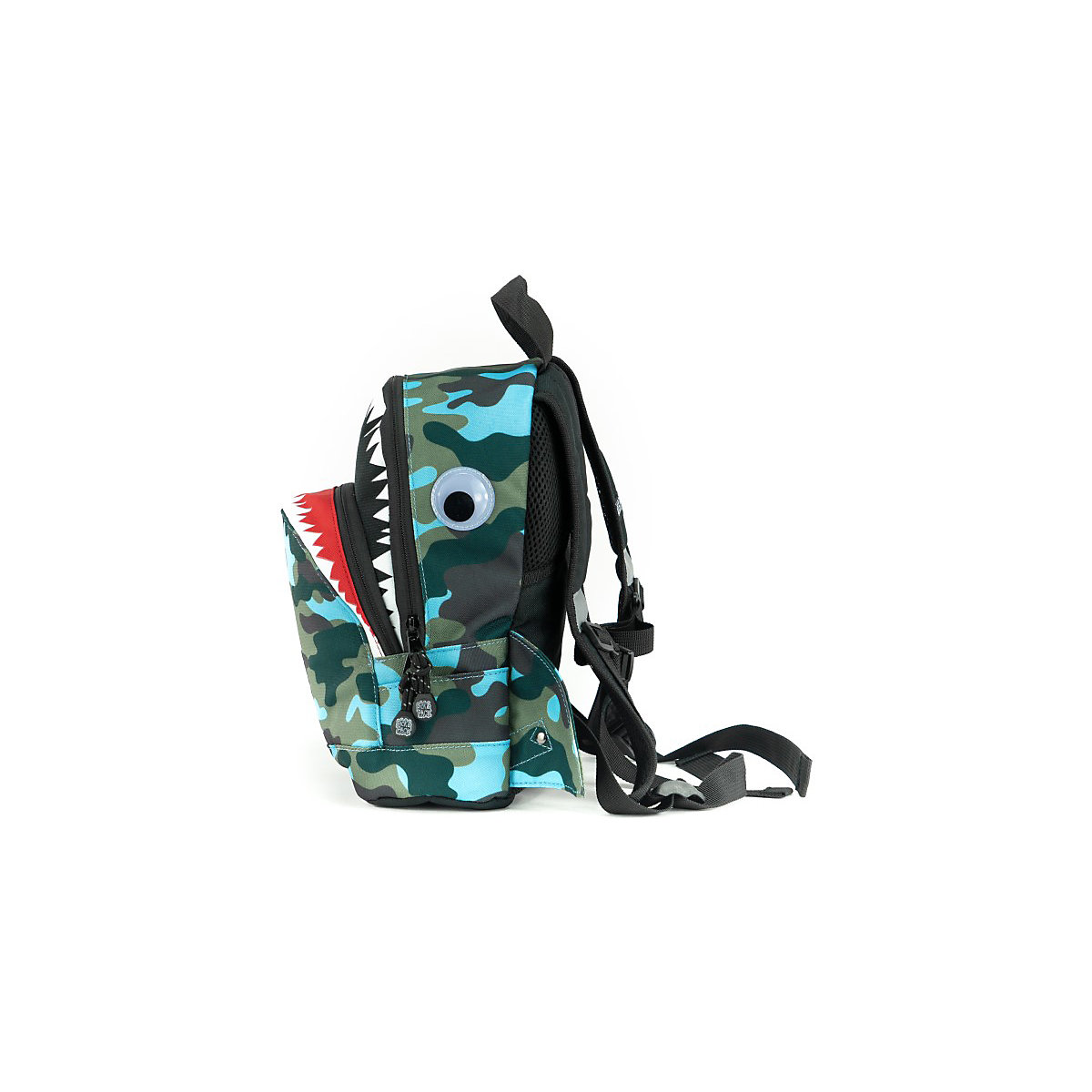 Kinderrucksack S Shark Shape Camou Light Blue