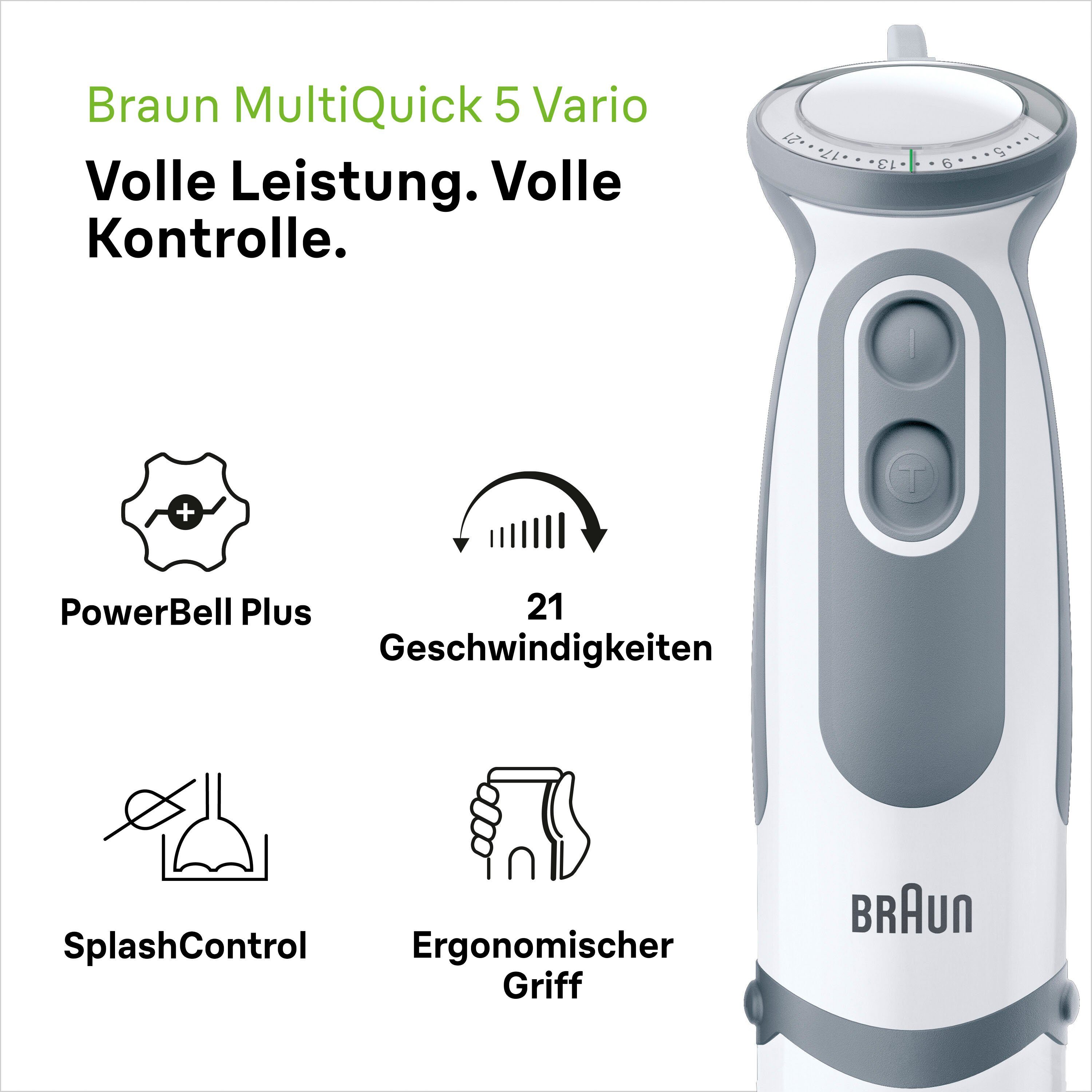 Braun Stabmixer MQ 5200 WH WH MultiQuick 5 Vario, 1000 W