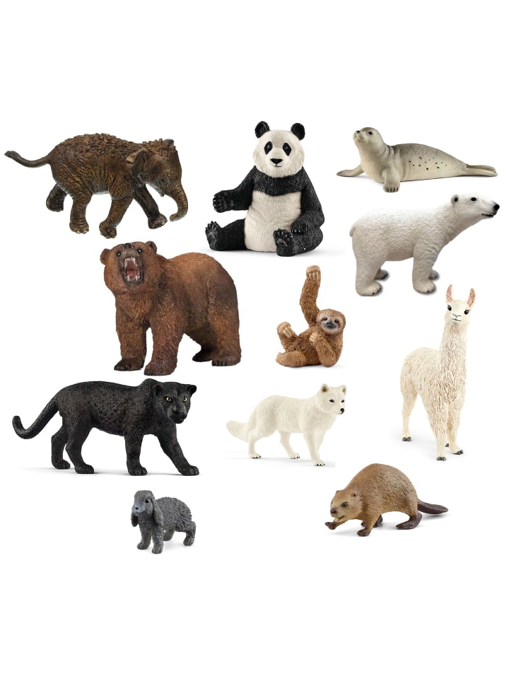 Schleich Tierfiguren - wilde Tiere der Welt 11-teilig in bunt günstig kaufen onesize