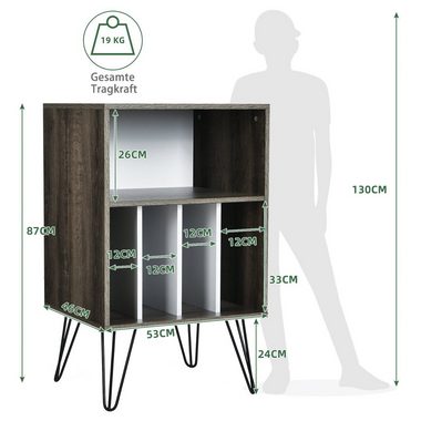 COSTWAY Aktenschrank mit 5 offenen Fächer, 2 Ebenen, 53x46x87cm