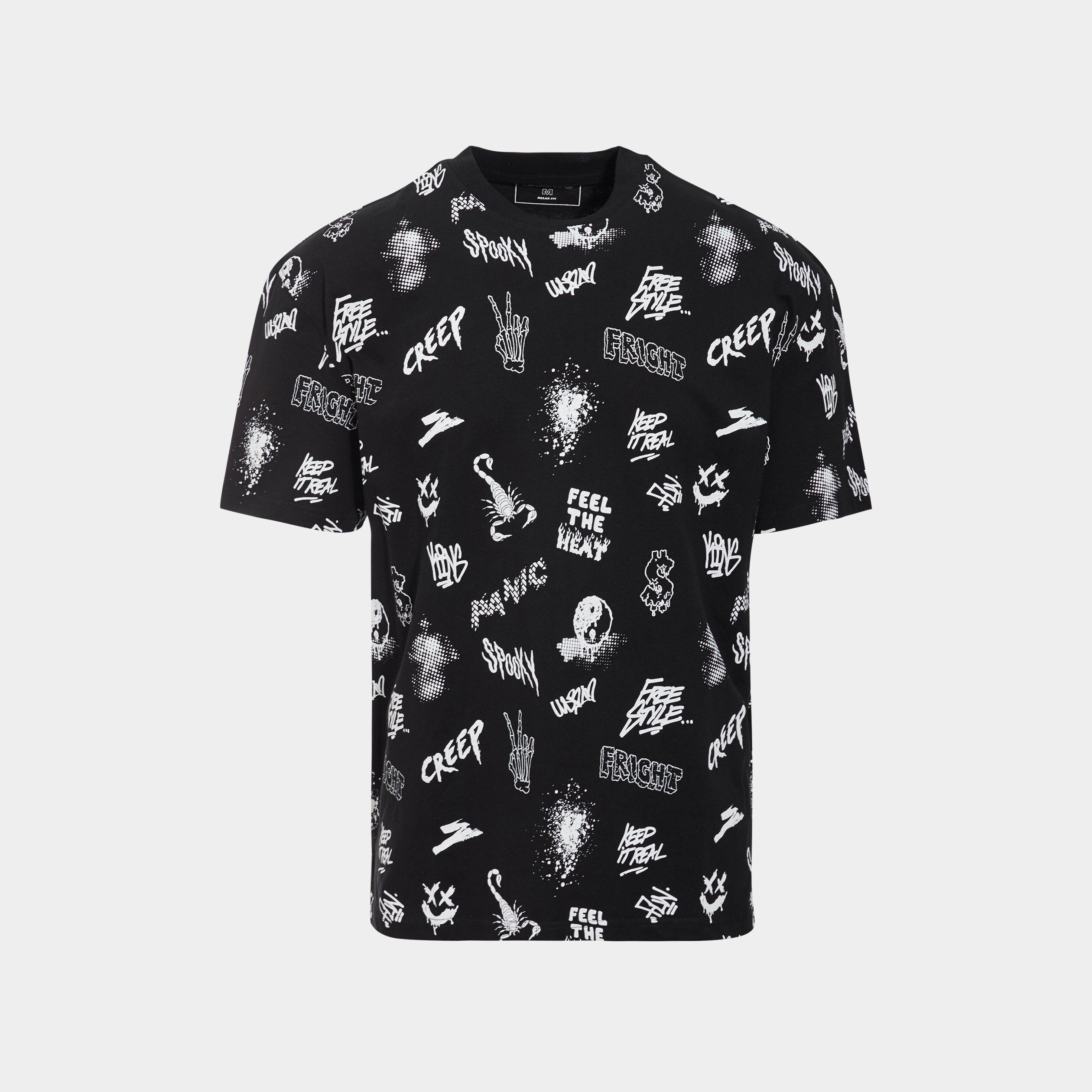 T-shirt oversize col rond Liberto noir homme | La Halle