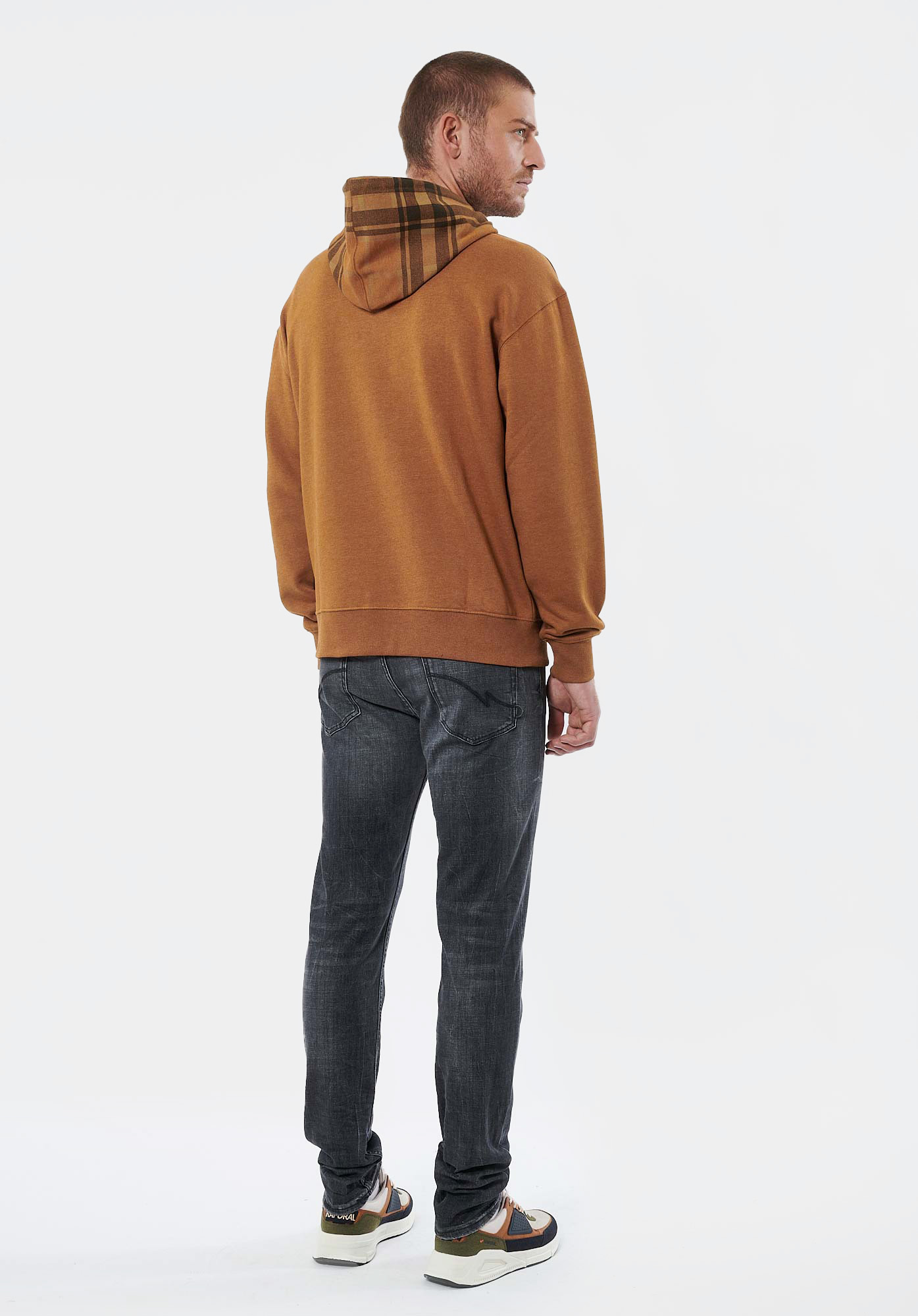 TODD   Sweat à carreaux marron homme