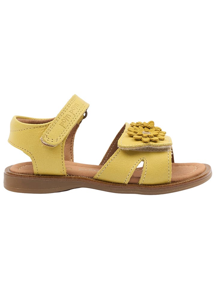 POM POM Leder-Sandalen in Gelb günstig kaufen