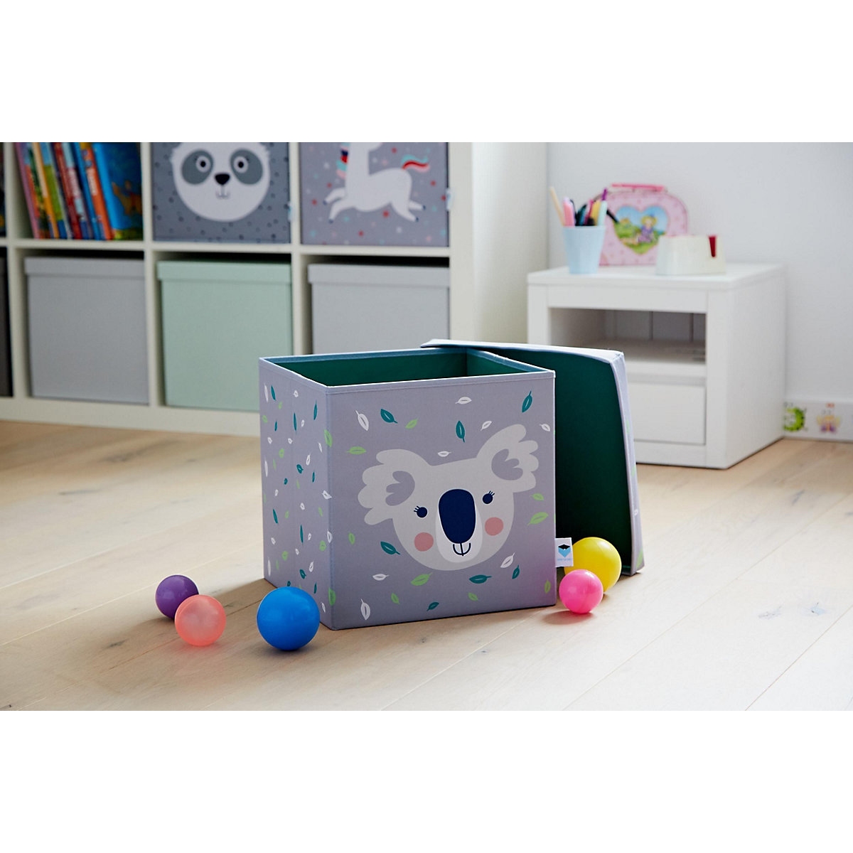 Aufbewahrungsbox Koala mit stabilem Deckel, 33 x 33 x 33 cm