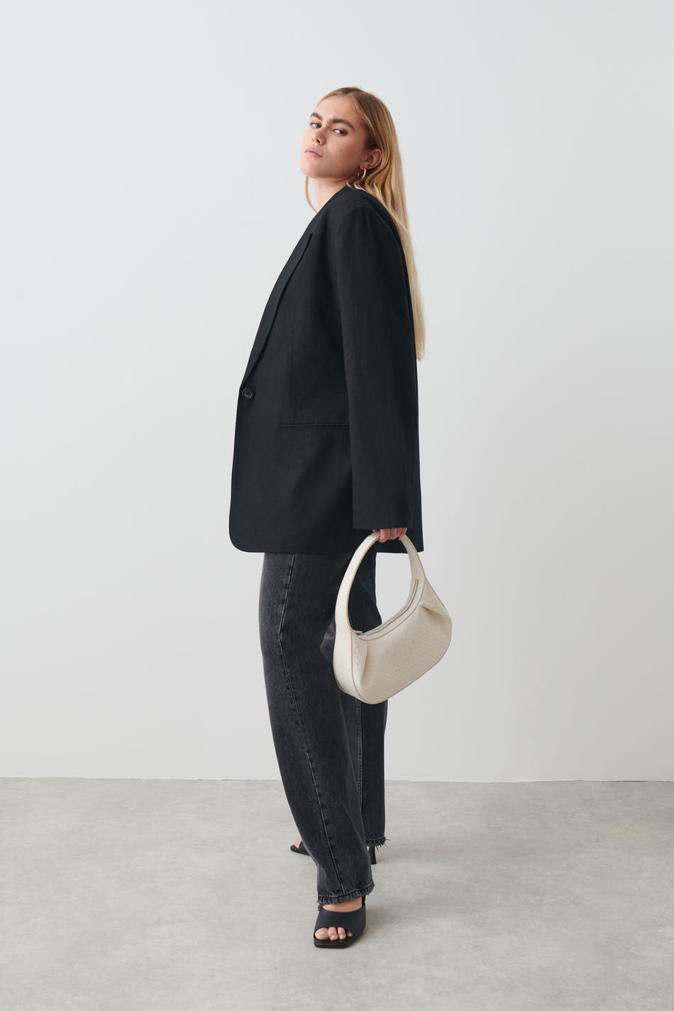 Linen blend blazer