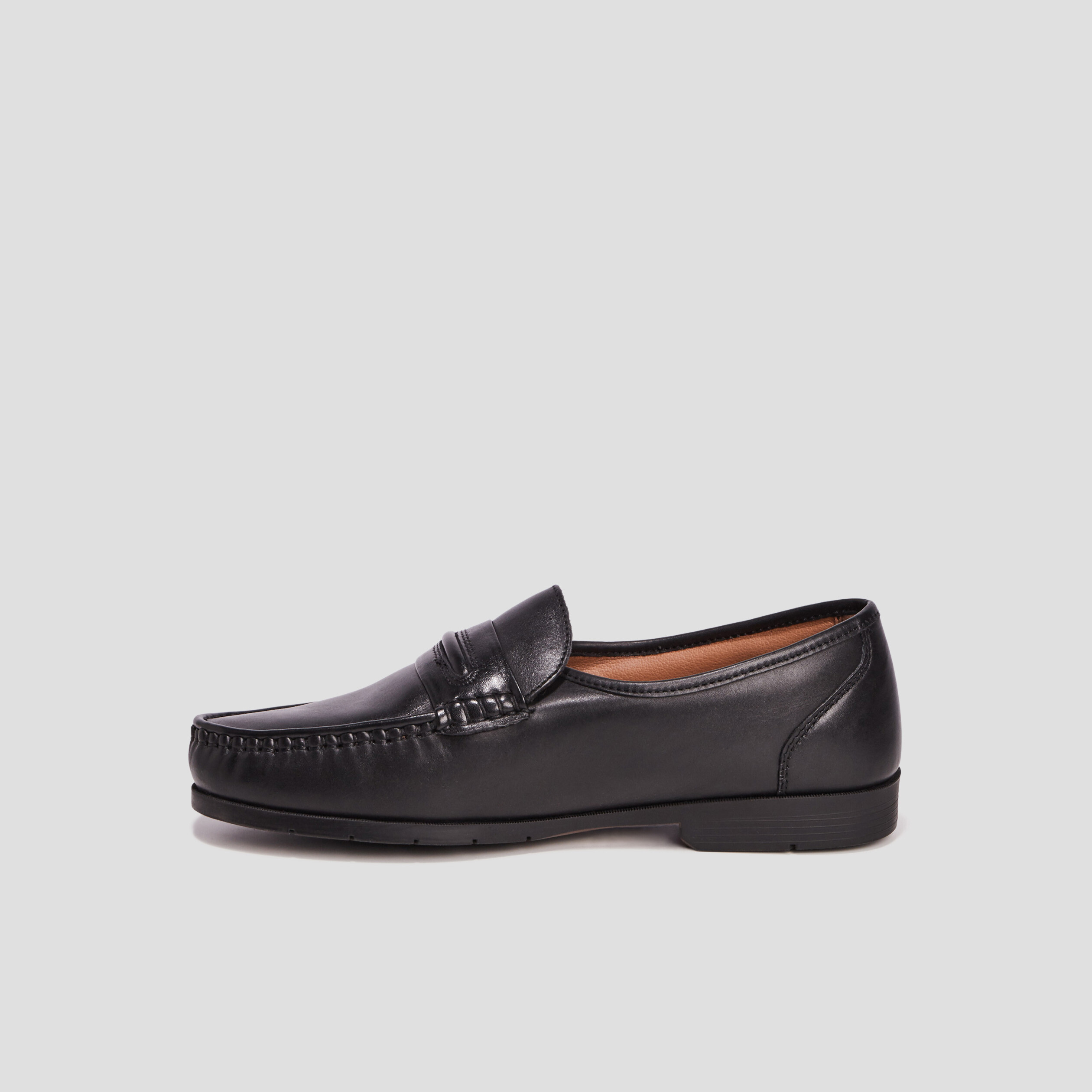 Mocassins en cuir noir homme | La Halle