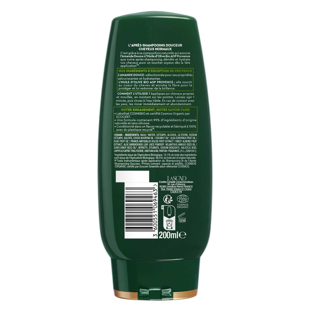 La Provençale La Provençale L'Après-Shampooing Douceur 200ml L'Après-Shampooing Douceur cheveux normaux certifié bio