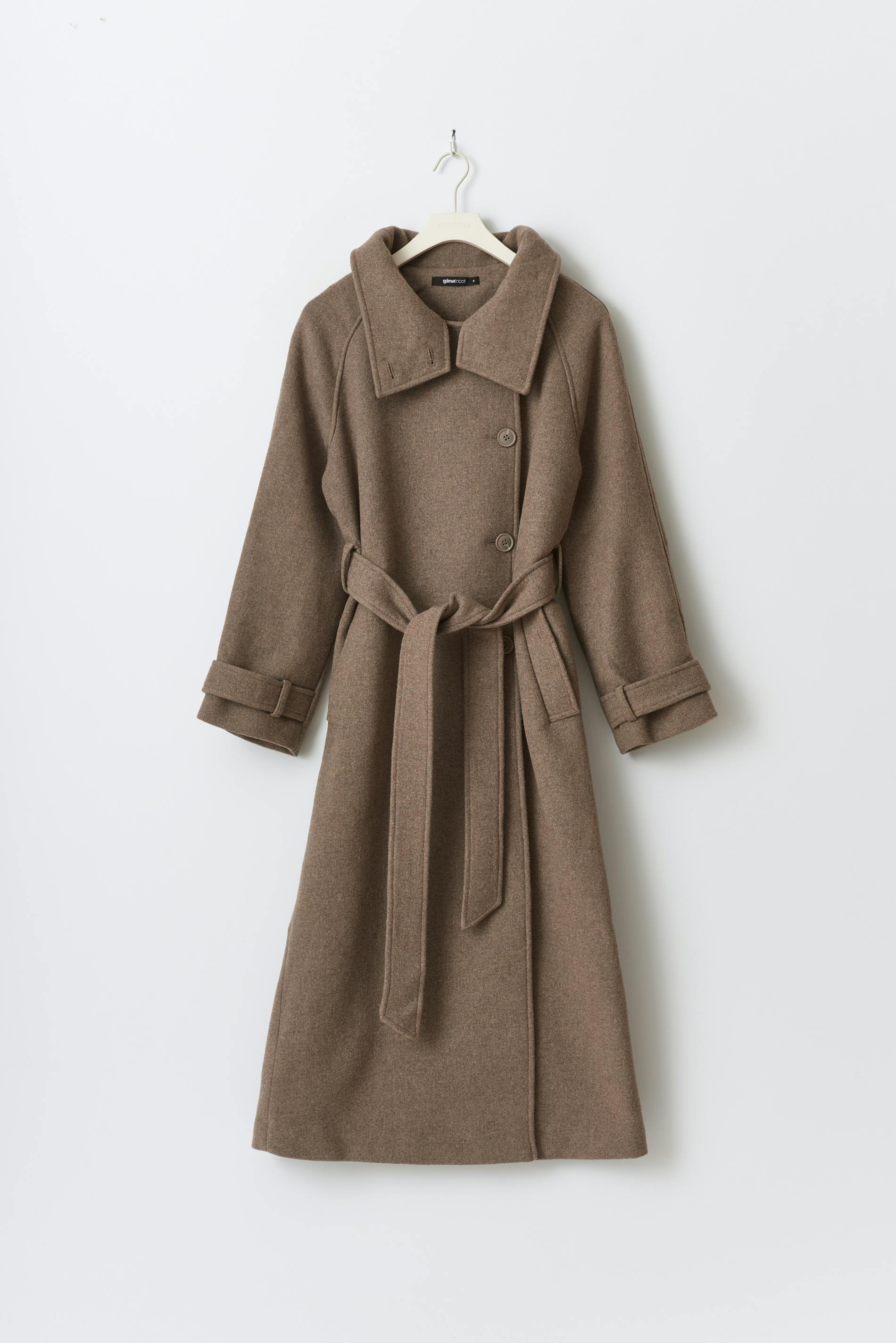 Belted wool blend coat