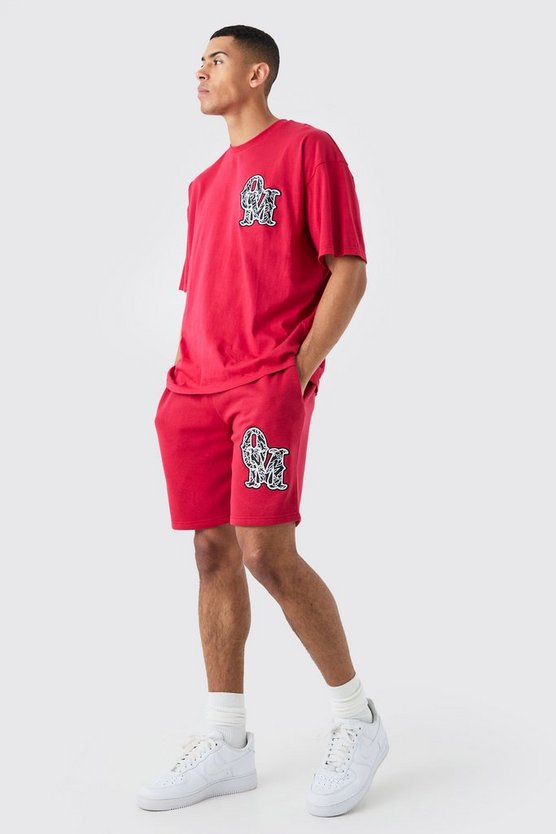 Oversize T-Shirt mit Applikation & Shorts