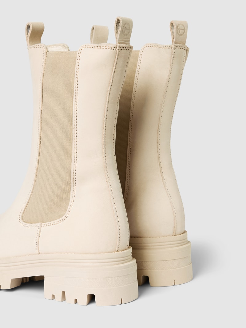 Chelsea Boots aus Leder in beige