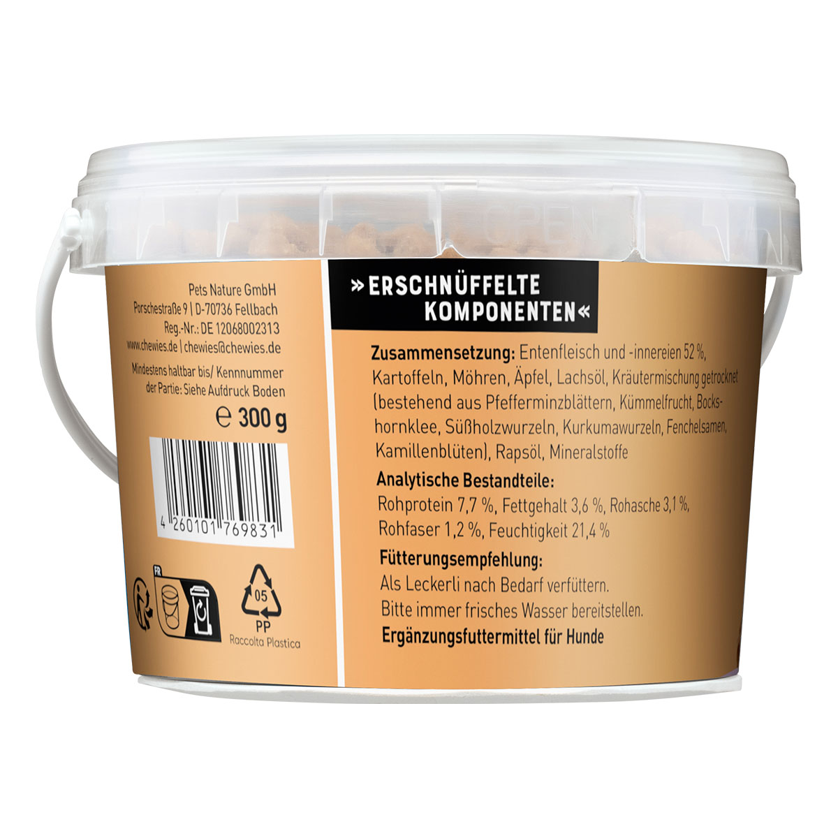 Chewies Hundesnack Trainings-Happen Ente 300g kaufen bei ZooRoyal