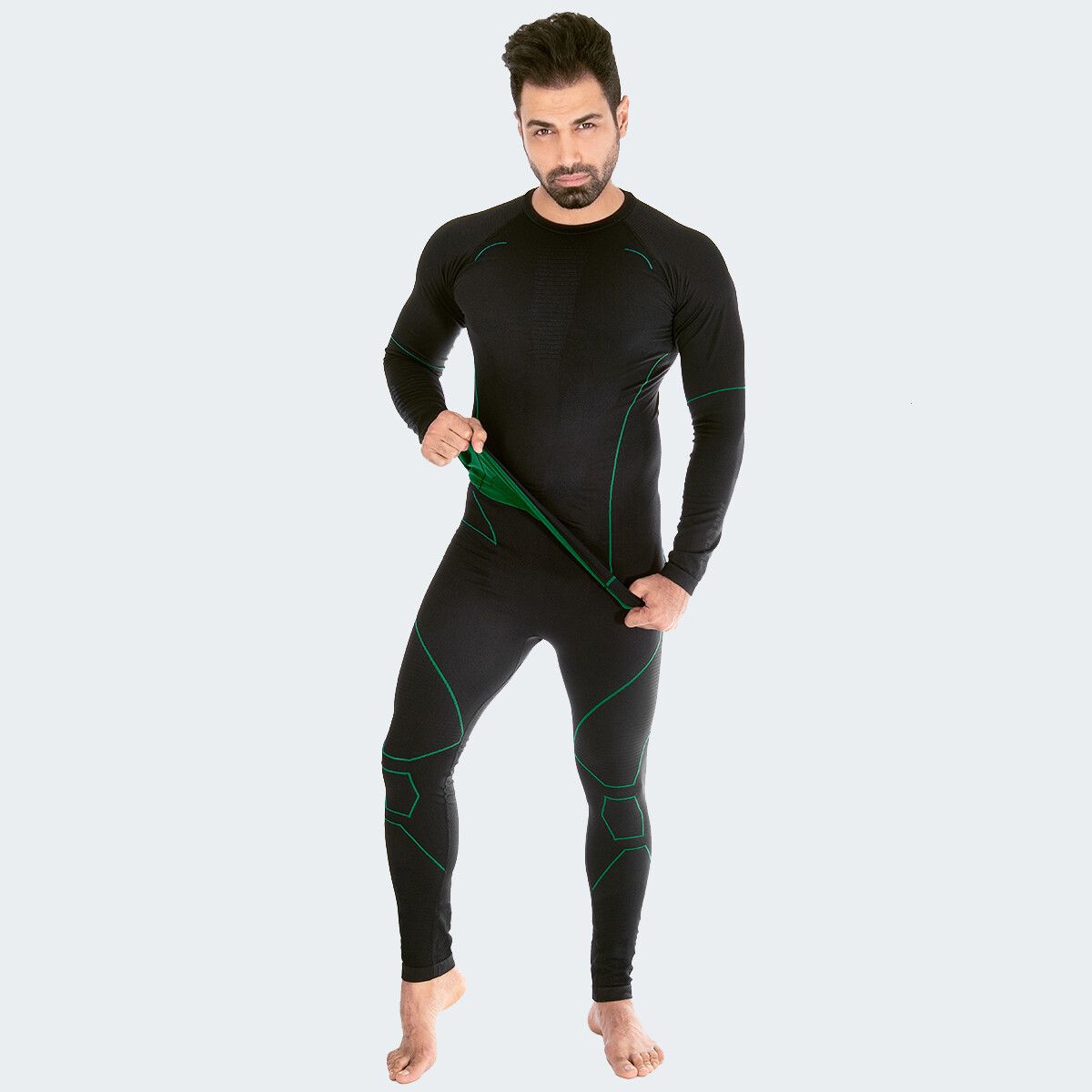 Black Snake Green Herren Seamless Funktionsunterwäsche Set