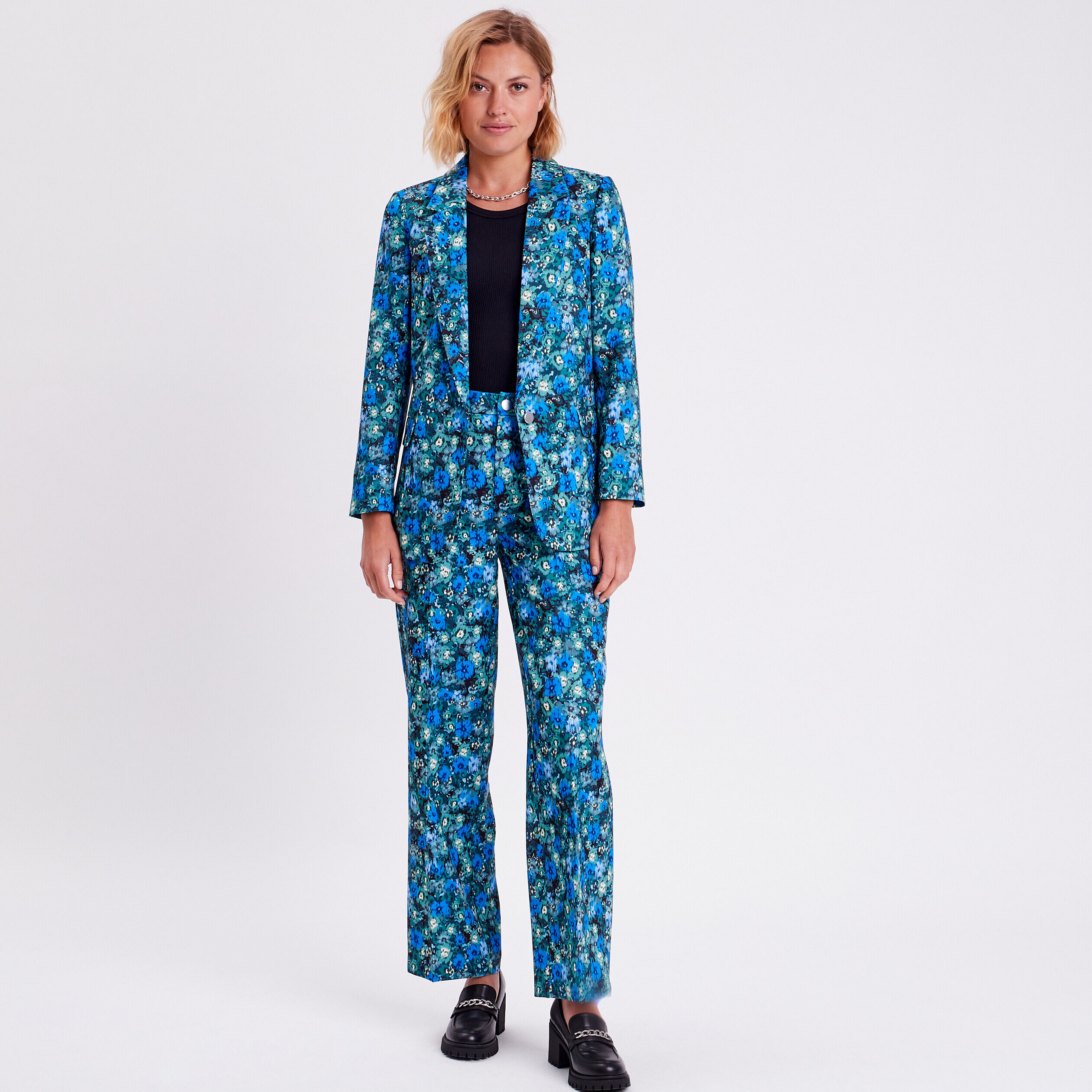 Veste blazer droite vert femme | Cache Cache