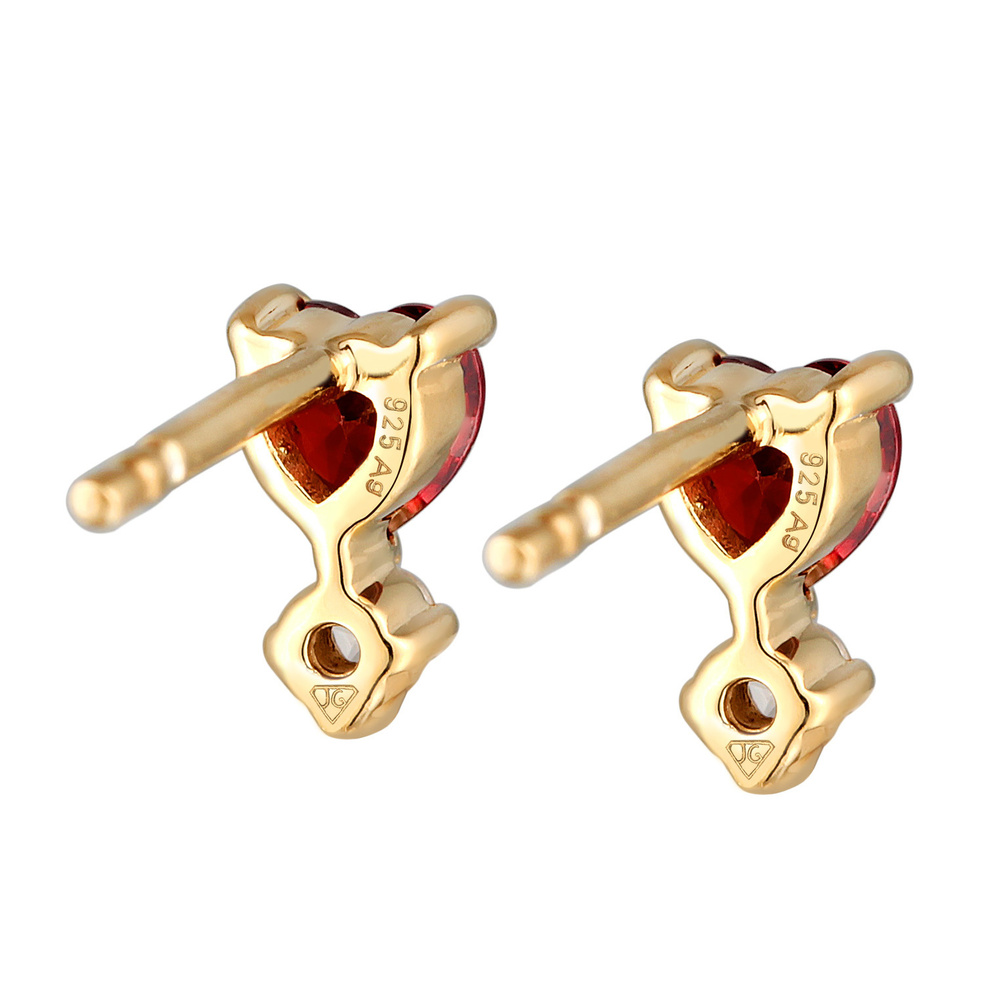 Elli Elli Boucles d'Oreilles Femmes Clous d'oreilles motif cœur amour avec zircon en a Boucles d'oreilles