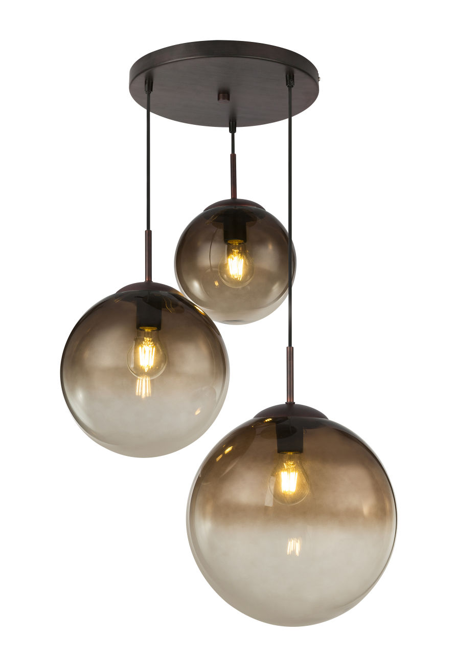 Globo Lighting - VARUS - Hängeleuchte Metall braun, 3x E27