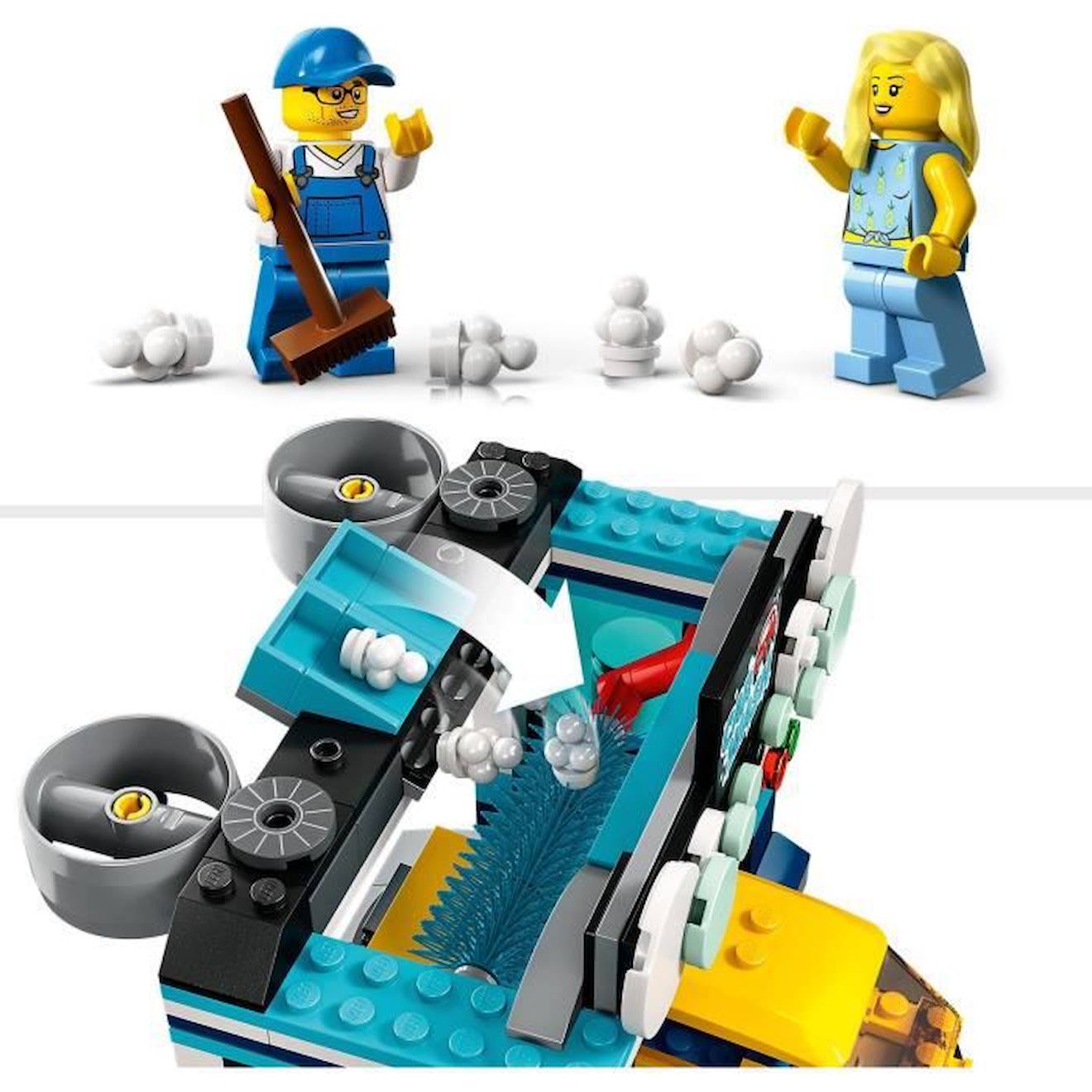 LEGO® City 60362 La Station de Lavage, Jouet pour Enfants Dès 6 Ans, avec Voiture et Minifigurines bleu