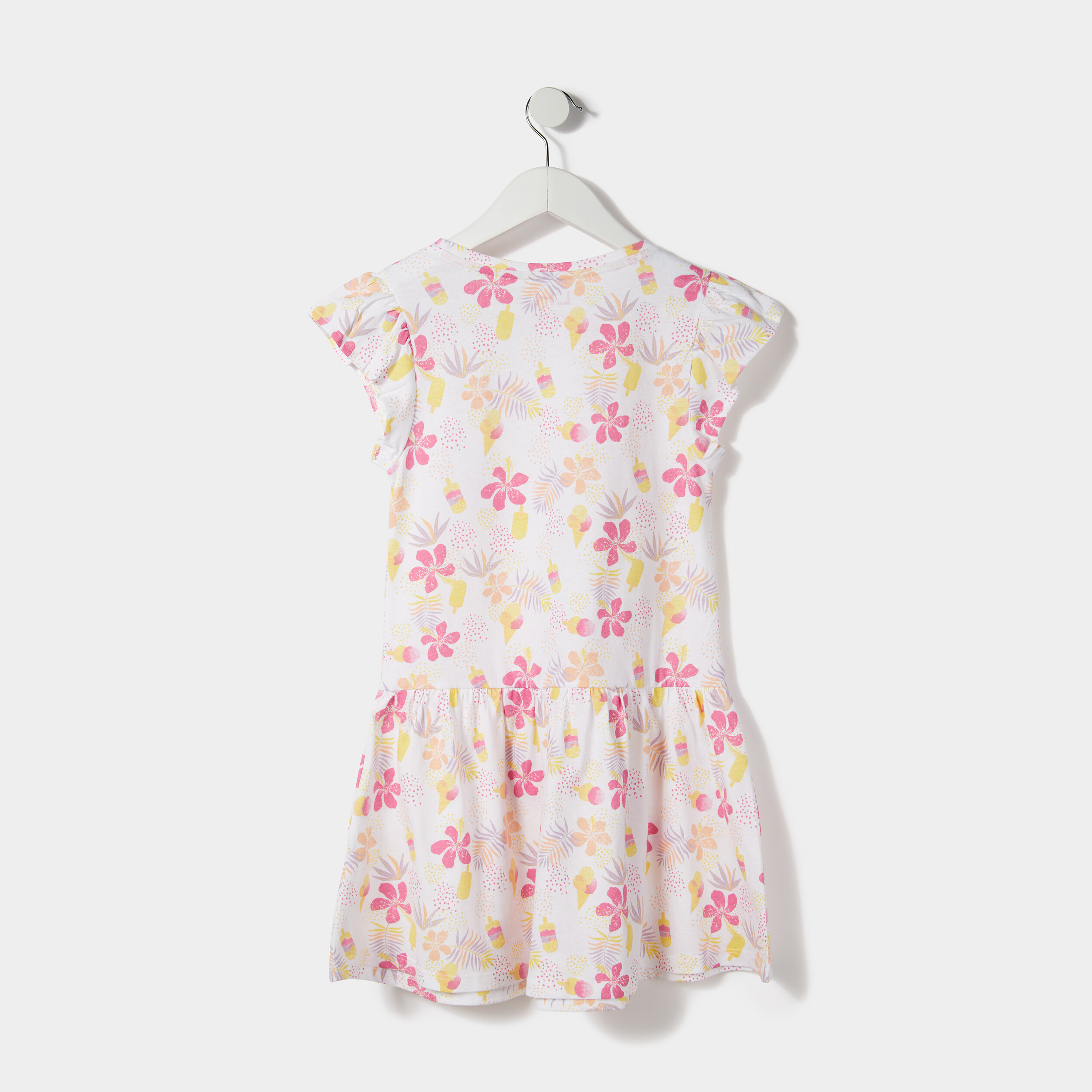 Robe courte évasée à volants blanc fille | La Halle