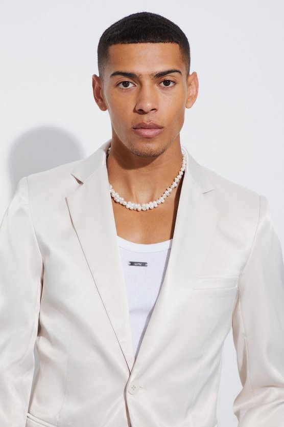 Skinny Satin-Blazer
