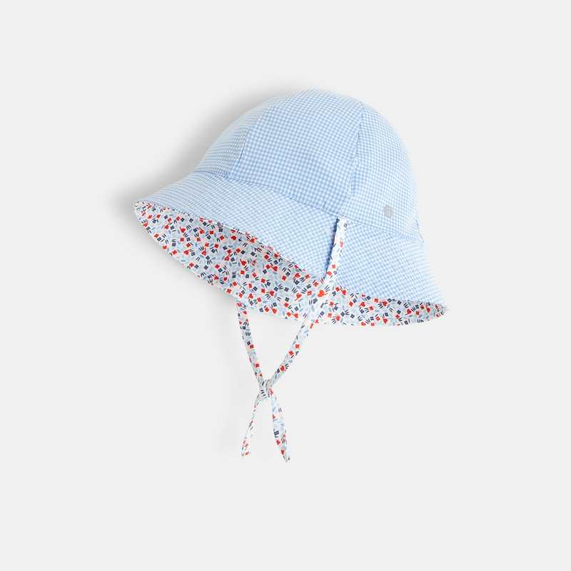Bob cloche réversible anti UV rouge bébé fille