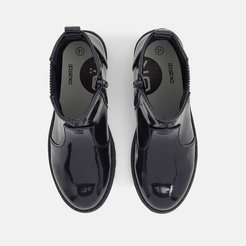 Boots Chelsea vernies bleues fille