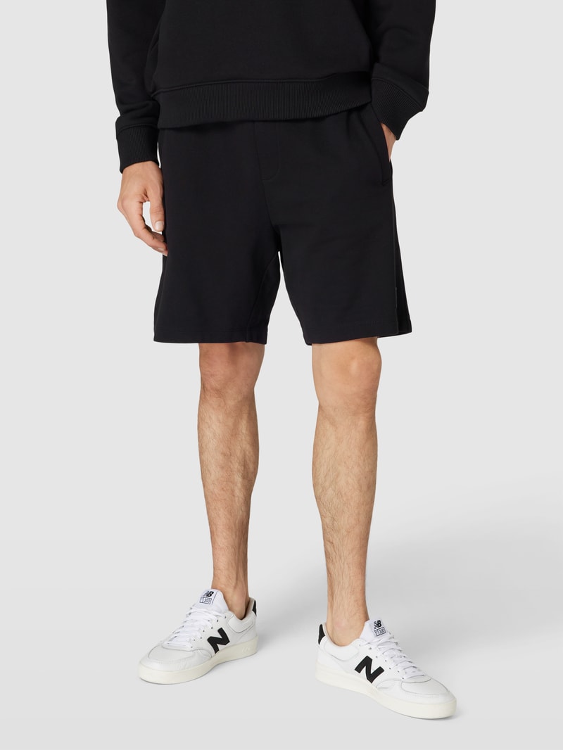 Sweatshorts mit Label-Patch Modell 'Diz' in schwarz