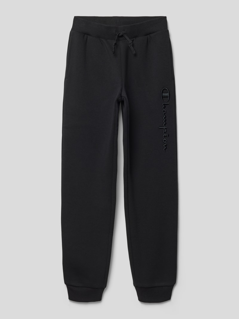 Sweatpants mit Label-Stitching Modell 'Rochester' in schwarz