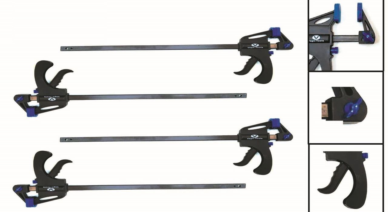 Vago-Tools 4x Schnellspannzwinge 100 mm Einhandzwinge Klemmzwinge Schraubzwingen