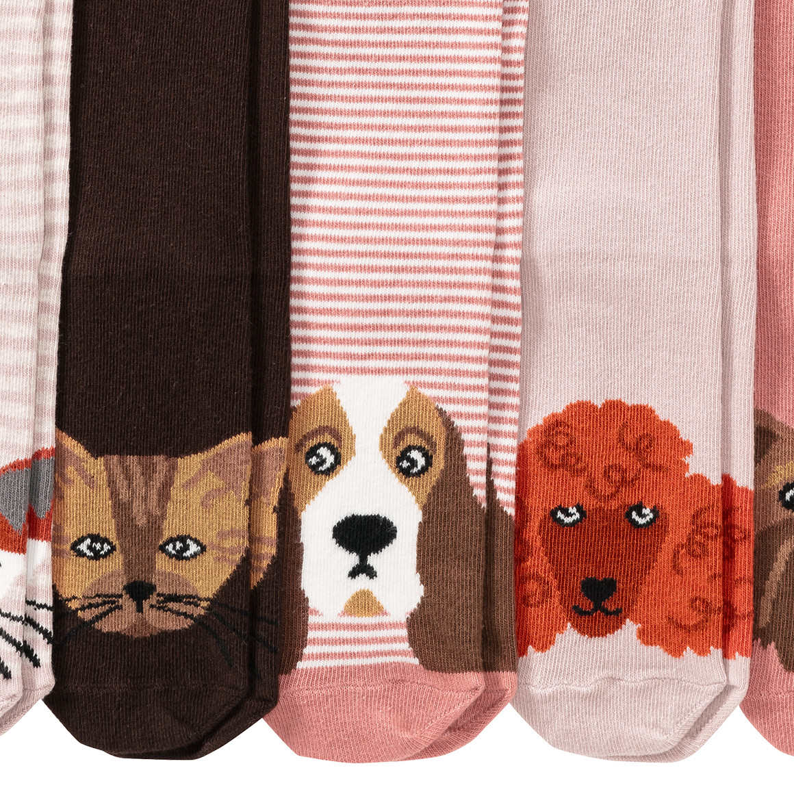 5 Paar Mädchen Socken mit Tier-Motiven
