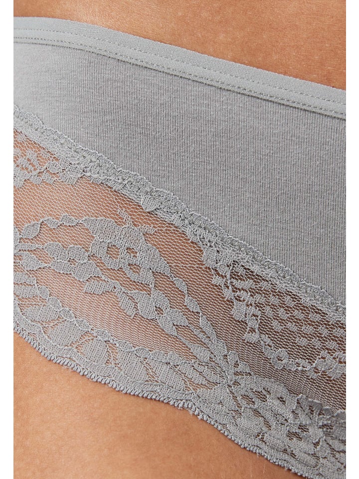 SNOCKS Hipster mit Spitze aus Bio-Baumwolle 3 Stück in Mix (Apricot/Grün/Schwarz) günstig kaufen