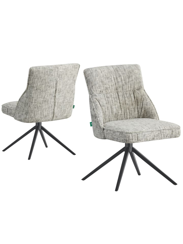 DUBI Möbel 2er-Set: Drehstuhl THOMAS-ZARA in Hellgrau - (B)49 x (H)84 x  (T)62 cm günstig kaufen onesize