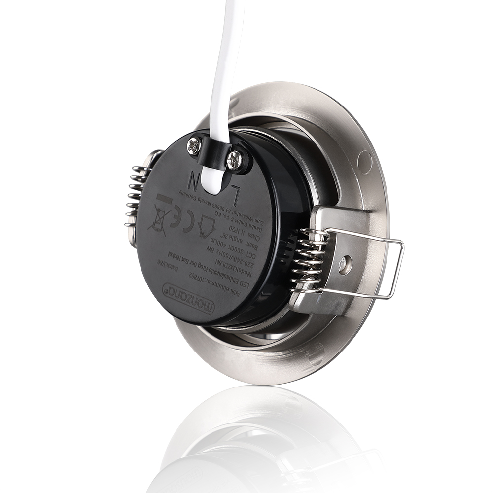 DEUBA monzana® LED Einbauleuchte Krog 6er-Set Nickel