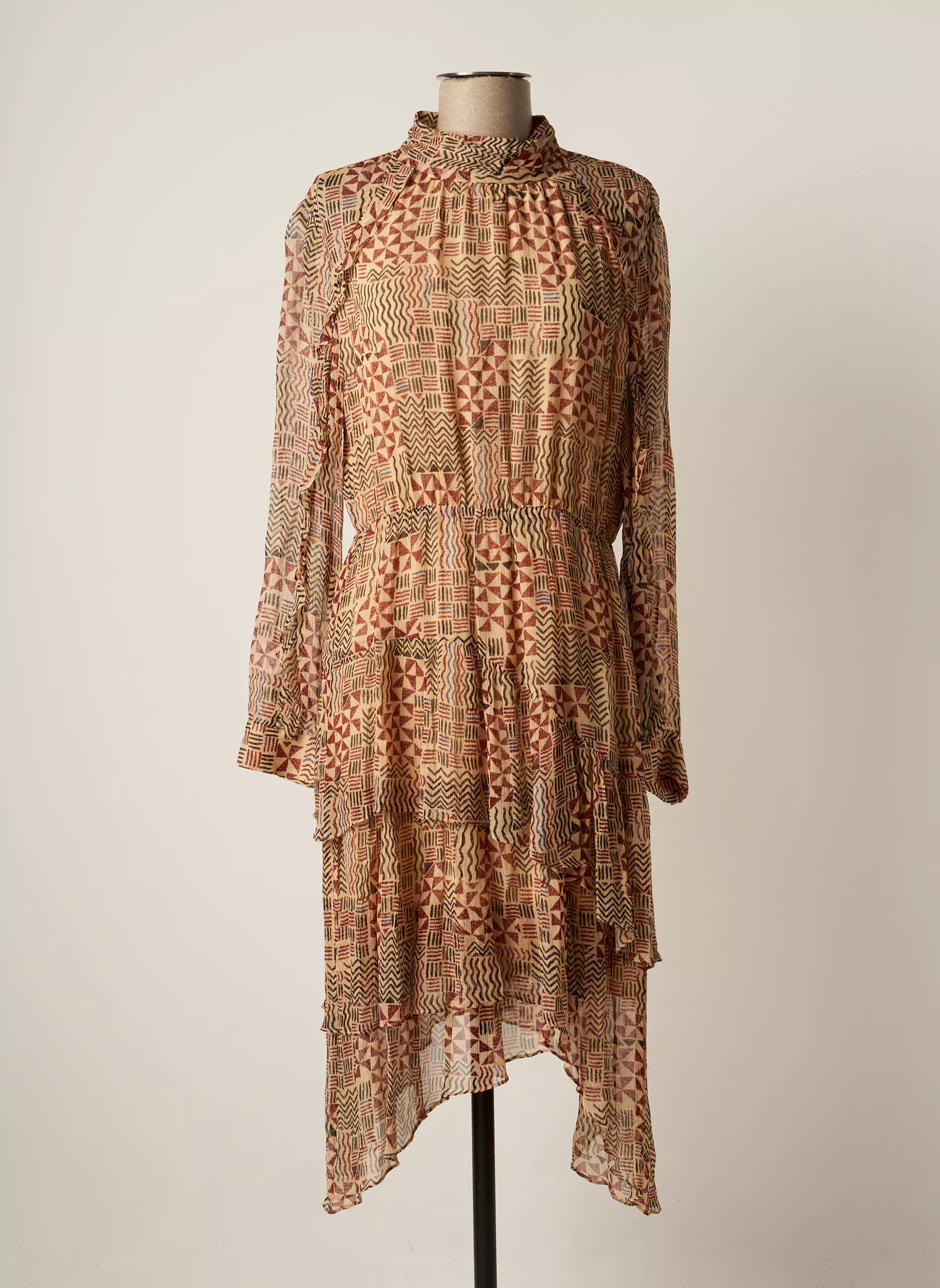 Ba Sh Robes Mi Longues Femme couleur beige
