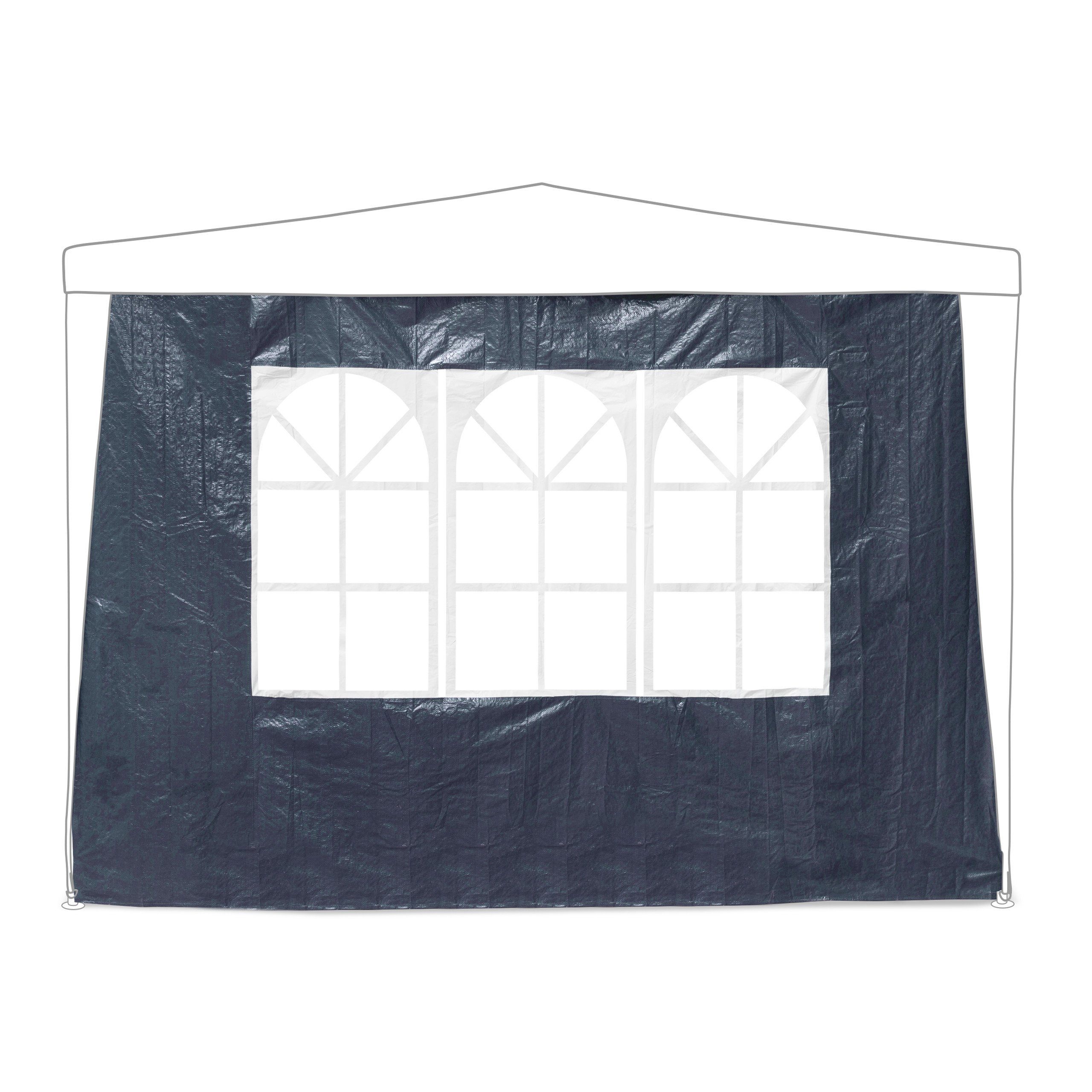 relaxdays Pavillon Blaue Pavillon Seitenwand 4er Set
