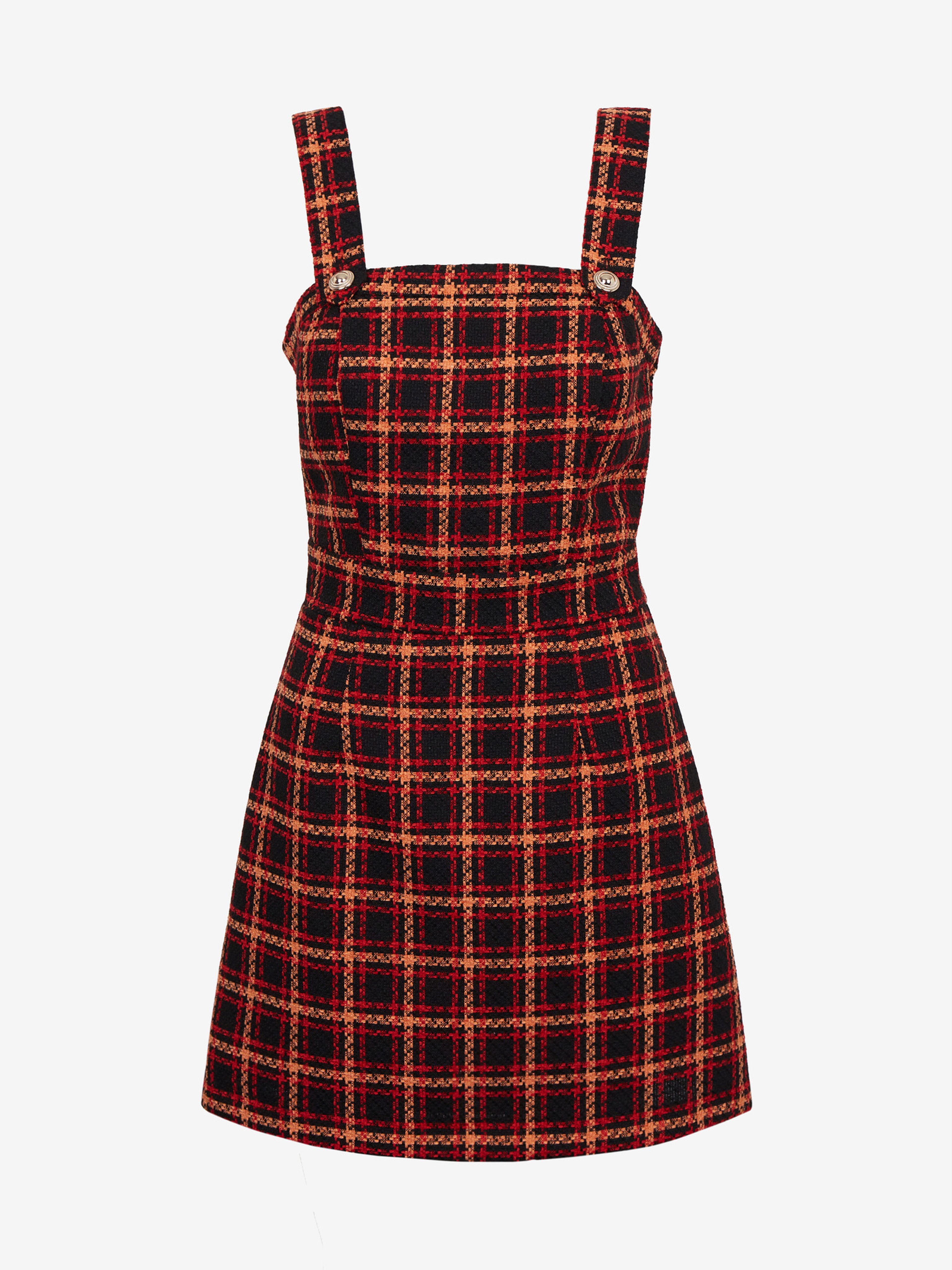Rot-schwarz kariertes Kleid ORSAY