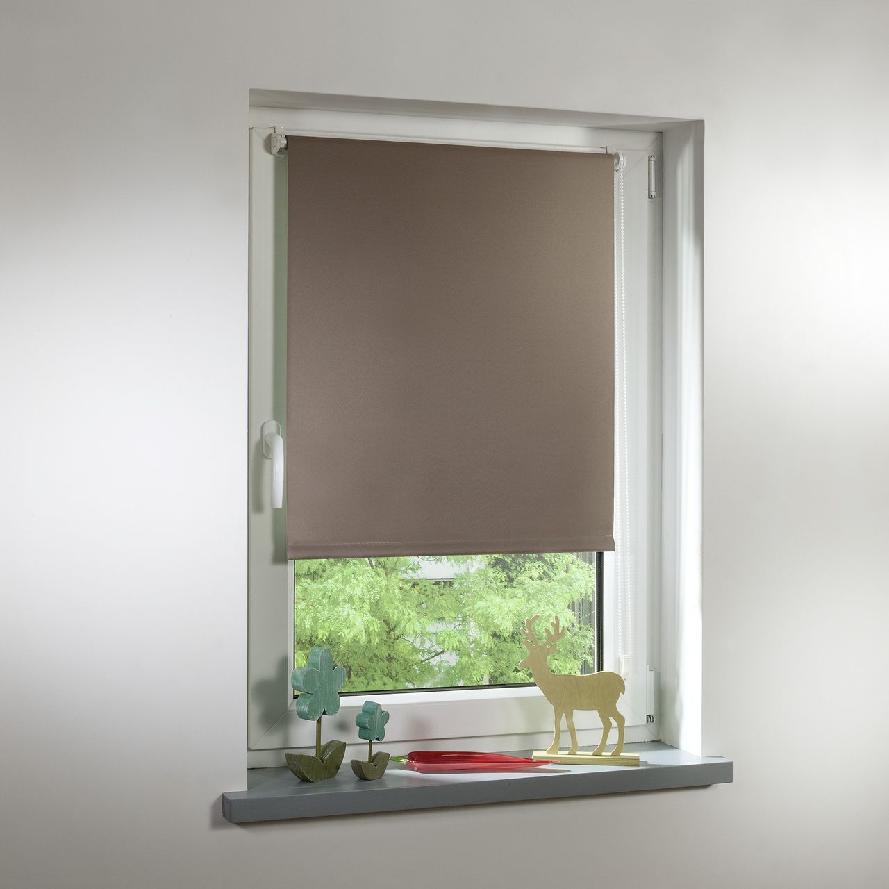 Lichtblick Thermo-Rollo Klemmfix, ohne Bohren, Verdunkelung - Taupe, 60 cm x 150 cm (B x L)