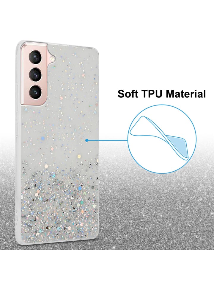 cadorabo Hülle für Samsung Galaxy S21 5G Glitter in Transparent mit Glitter günstig kaufen onesize