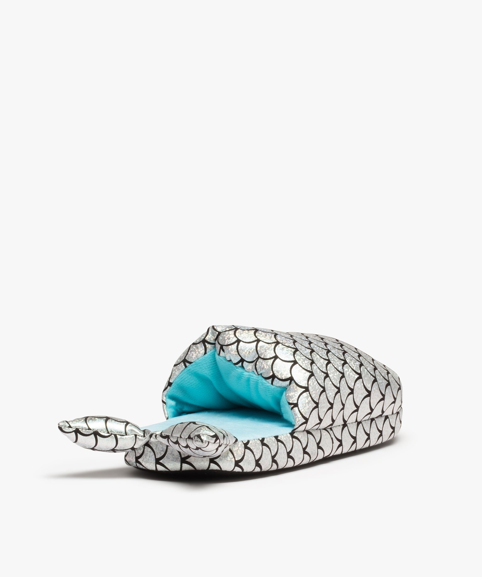 Chaussons femme mules rembourrées sirène argent | GEMO