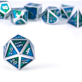 Metal & Enamel Dice Set: Earth (7)