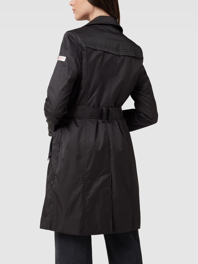 Trenchcoat mit Reverskragen in schwarz