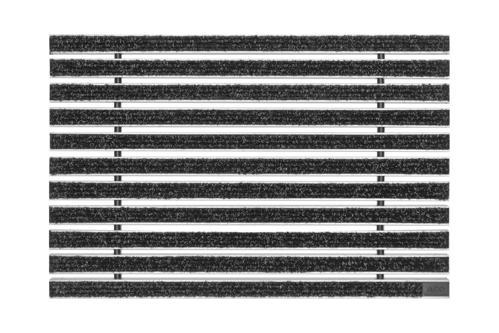 Fußmatte ACO 60x40cm Schuhabstreifer Rips anthrazit ALU Fußmatte Türmatte Sauberlaufmatte Eingangsmatte, ACO Severin Ahlmann GmbH & Co. KG, rechteckig, Höhe: 20 mm, geeignet für den Innenbereich und überdachten Außenbereich