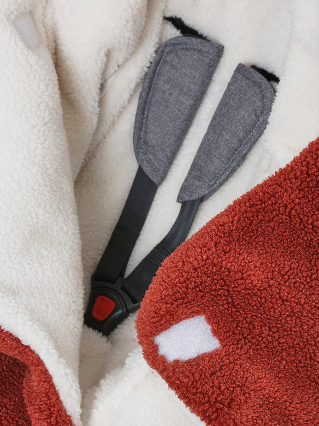 Chancelière coque et nacelle en sherpa Foxy safran