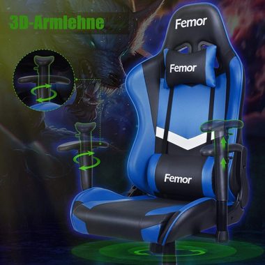 Femor Gaming Chair Gaming Stuhl, Gamer Stuhl 90°-160° Neigungswinkel
