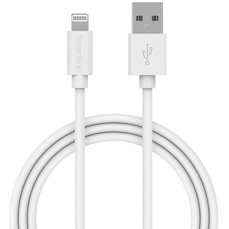 Smartline Ladekabel Lightning MFI 1 m hvit